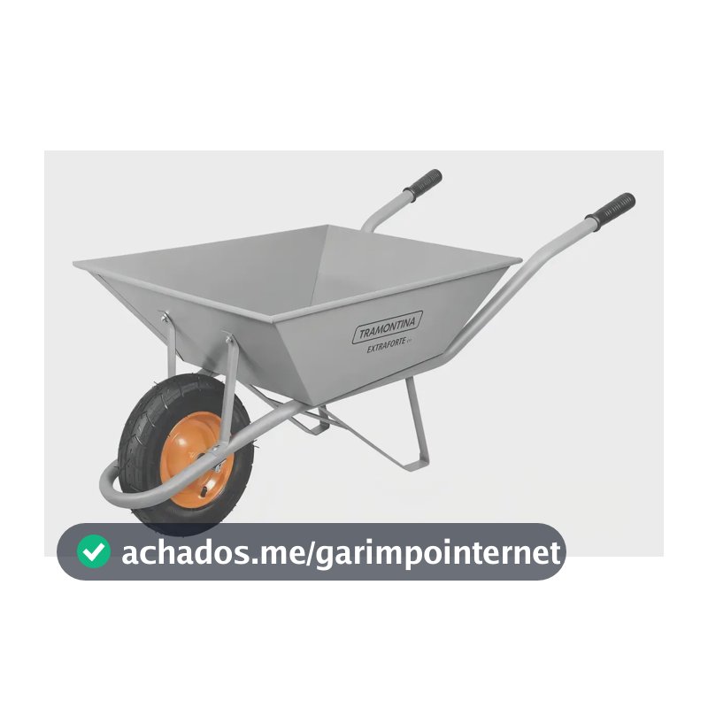Carrinho De Mão Tramontina Extraforte 65l Obra Construção Cor Cinza
