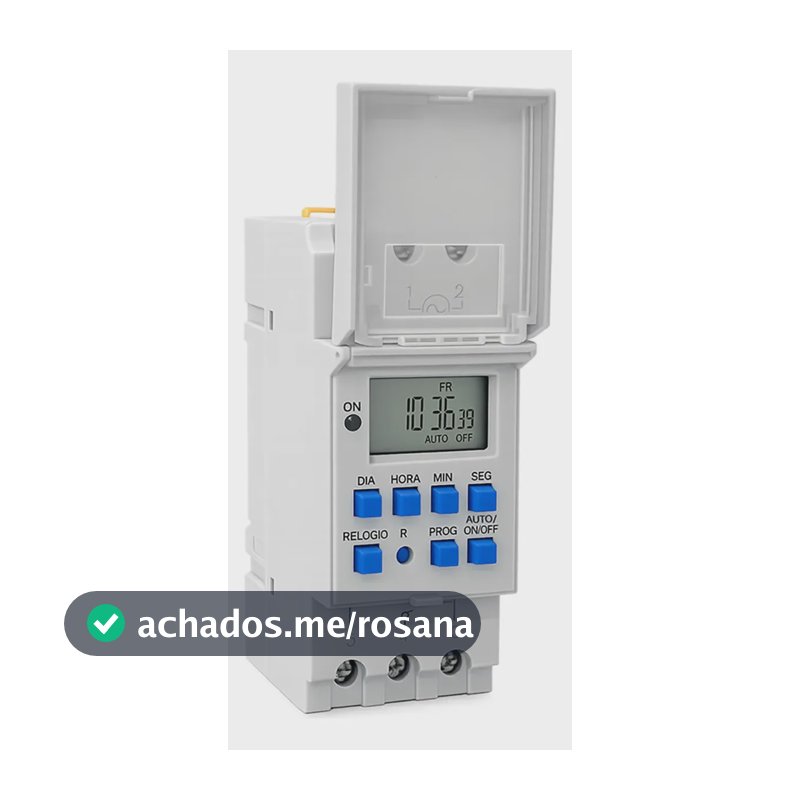 Timer Temporizador Digital Exatron LETM4004 10A Programável Iluminação Refletor Sirene 40 Programações Semanal Trilho DIN Bivolt 110V 220V