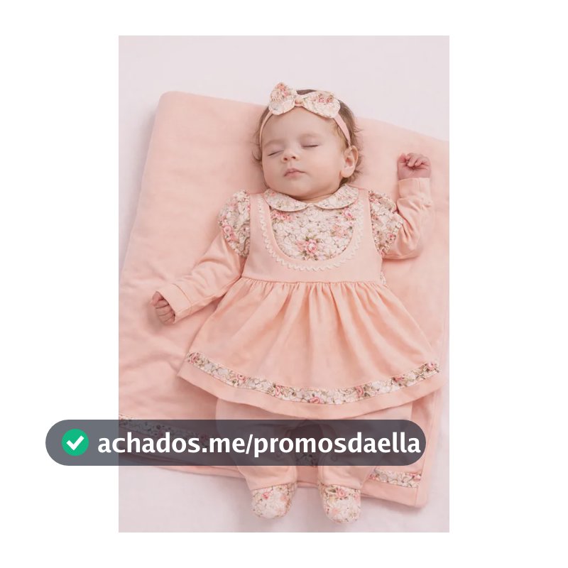 Saída Maternidade Menina Carol Floral 5 Peças Roupas De Bebê Salmão P
