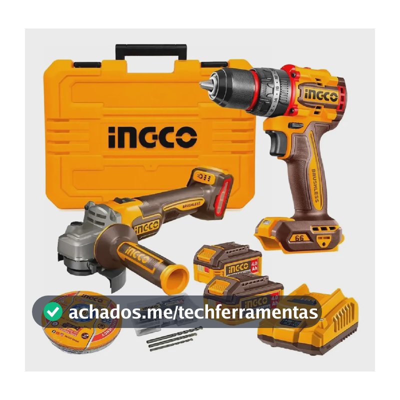 Kit Parafusadeira Furadeira Esmerilhadeira Ckli20256-9 Ingco