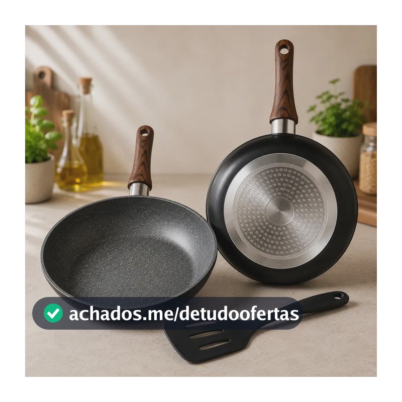 Frigideira de Cerâmica Luxena 24cm Antiaderente Para Indução e Fogão a Gás Não Gruda Sem Óleo Cor Cinza