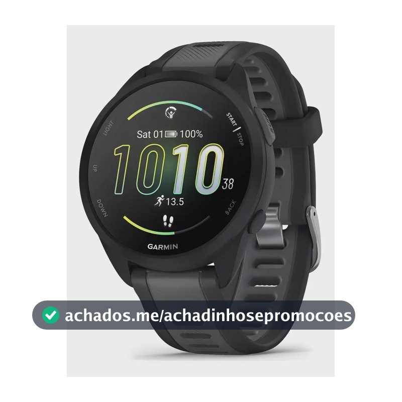 Relógio Garmin Forerunner 165 Basic Amoled Preto Desenho da pulseira Mesh