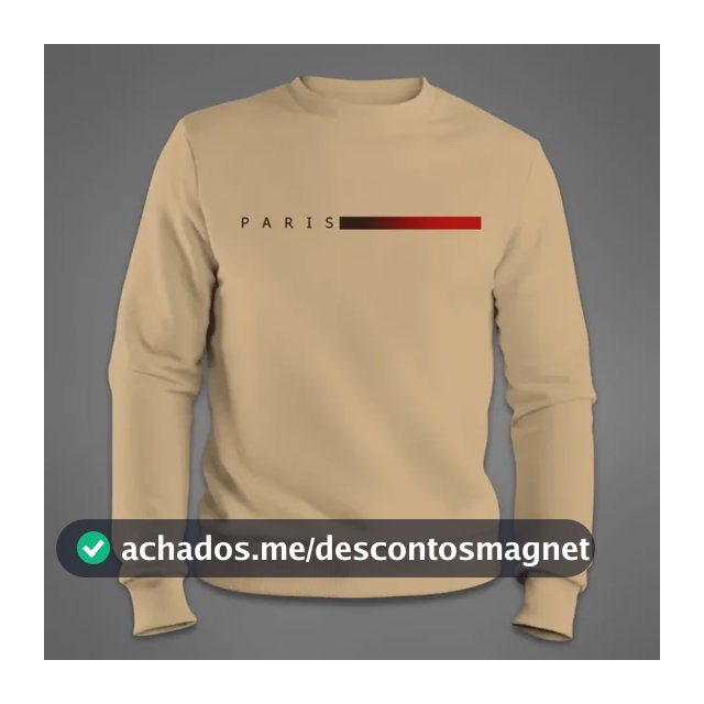 Moletom Masculino Gola Redonda Flanelado Blusa Paris
