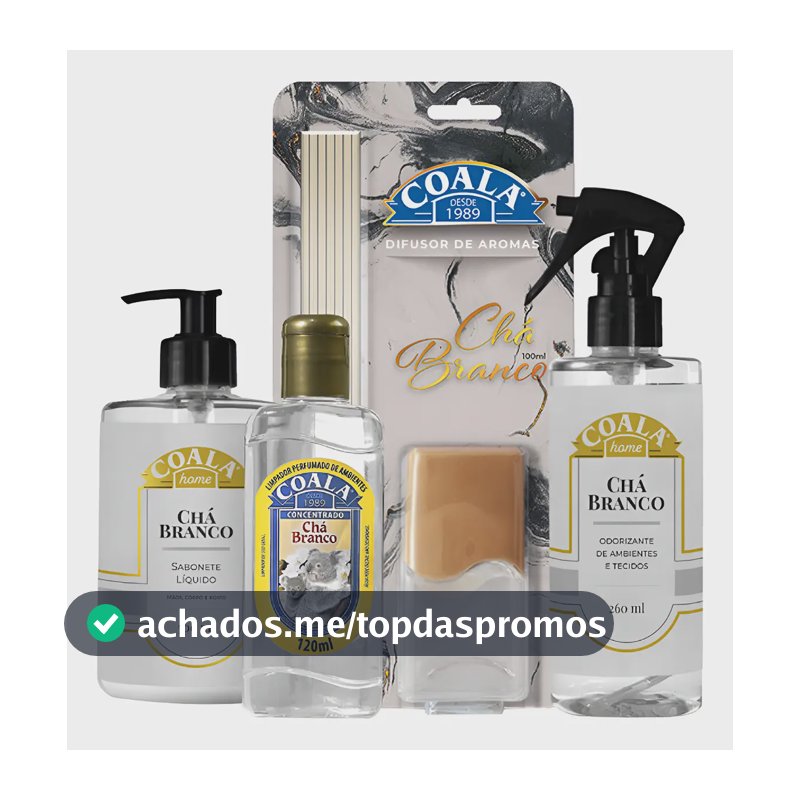 Kit Coala Home Chá Branco com Difusor 100ml e Spray 260ml