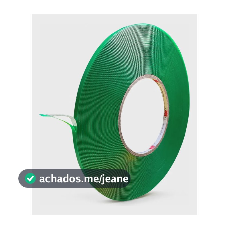 Fita Adesiva Dupla Face Extra Forte 5mm 20m Transparente Verde Lisa
