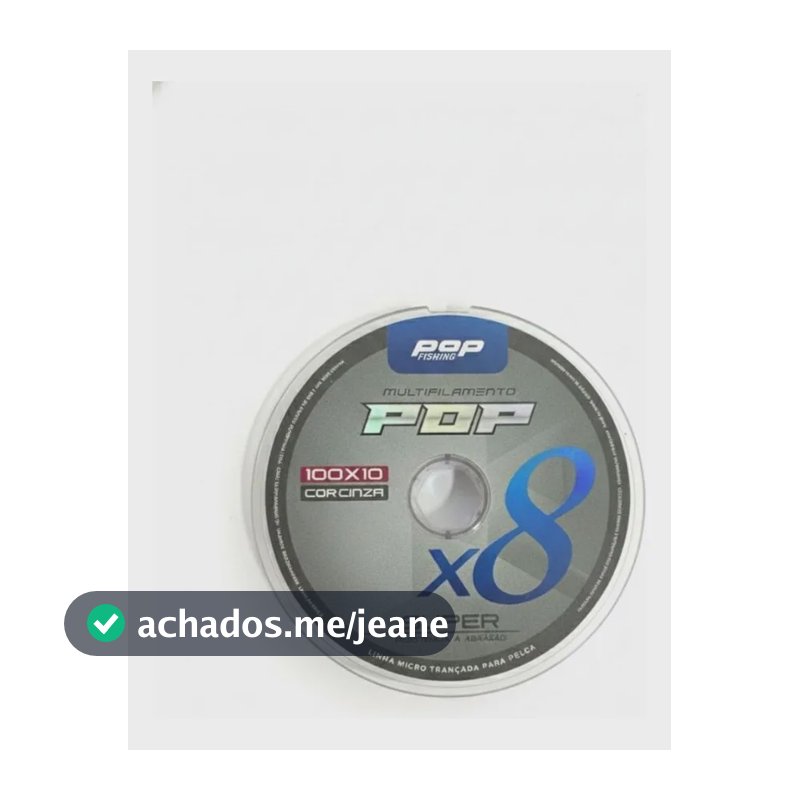 Linha De Pesca Multifilamento Pop 8x 8 Fios Cinza 100m Cinza 0,20mm  29lb / 13kg