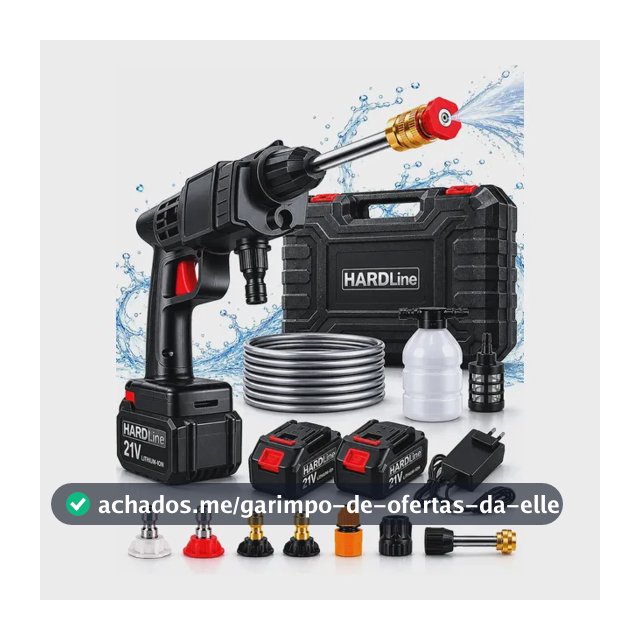 Lavadora Alta Pressão Portátil Recarregável Sem Fio Bivolt Hardline