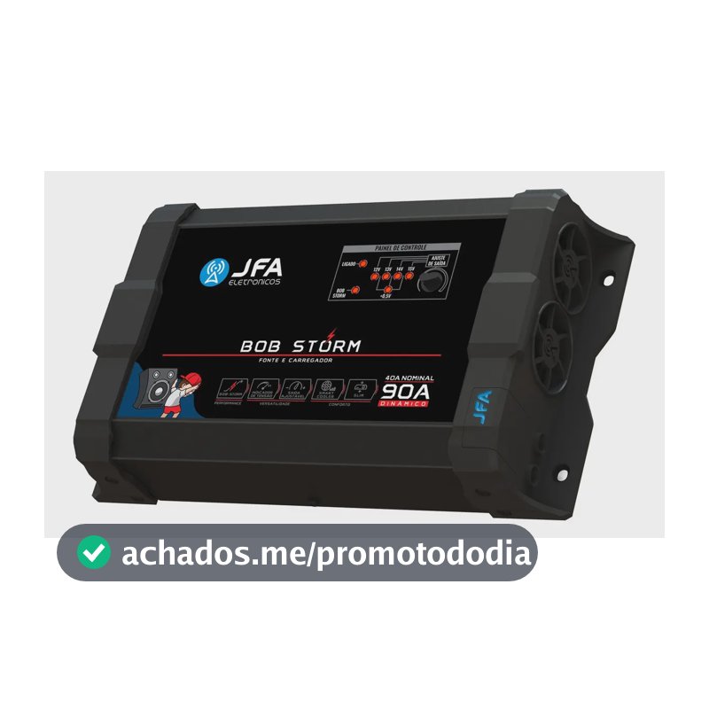 Fonte Carregador JFA Bob Storm 90A Bivolt para Som Automotivo e Projetos