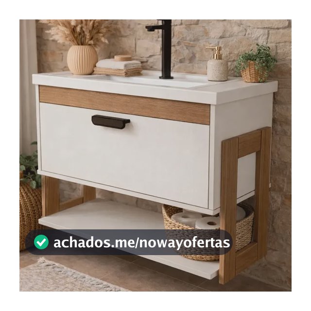 Gabinete Armario De Banheiro 100% Mdf - Riva Com Nicho 60cm Branco Um Furo