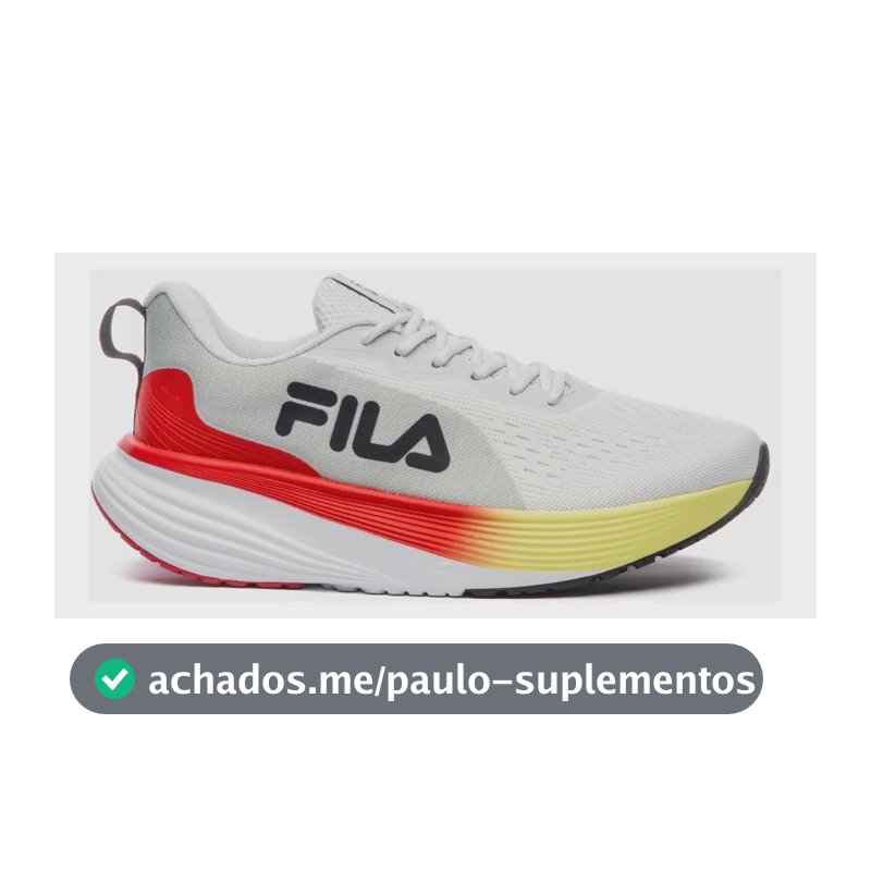 Tênis Masculino Agile Fila Branco/vermelho/verde Limao Liso 41 Br