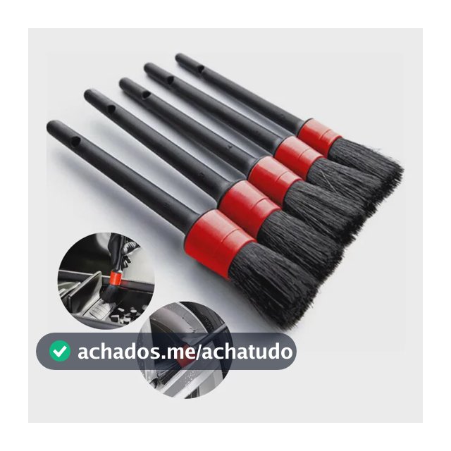 Kit 5 Pincel Lavagem Detalhada Limpeza Carro Moto Automotivo