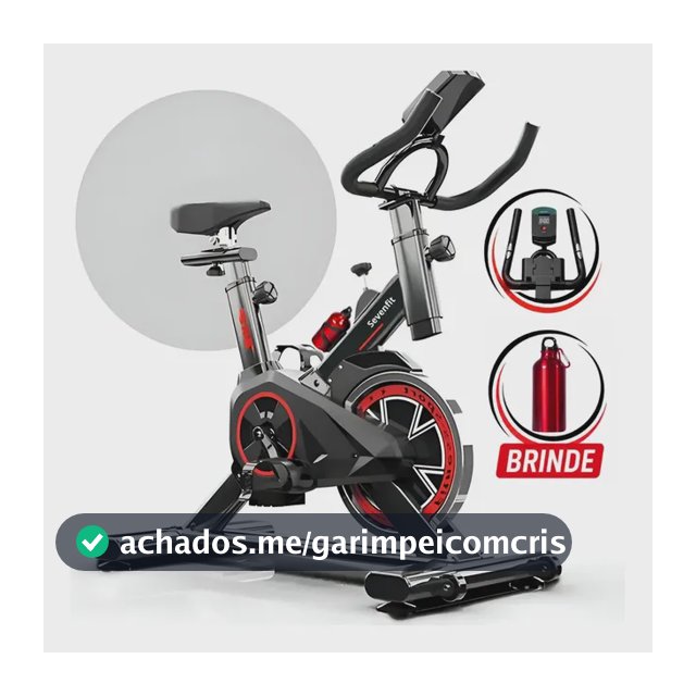 Bicicleta Ergométrica Bike Spinning 6kg Sensação Inércia Fitness Preto E Vermelho Sevenfit Para Cardio