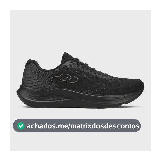Tenis Unissex Olympikus Index 4 Academia Caminhada Corrida Preto Lisa 38 Br