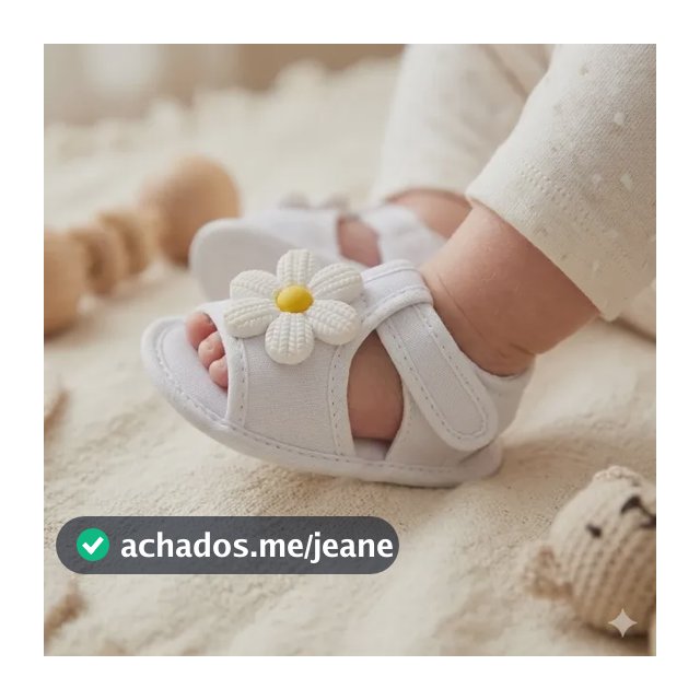 Sandália Para Bebê Menina Branca Com Flor Confortável Macia Branca 13