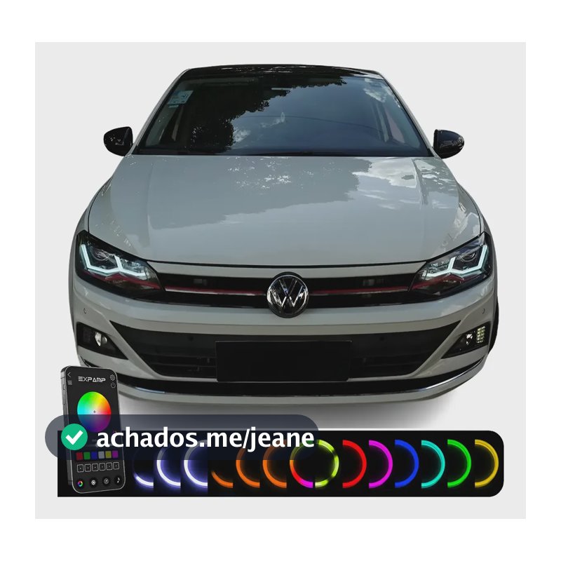 Angel Eyes Olho Anjo Drl Rgb P/ Vw Virtus Polo - Muda De Cor