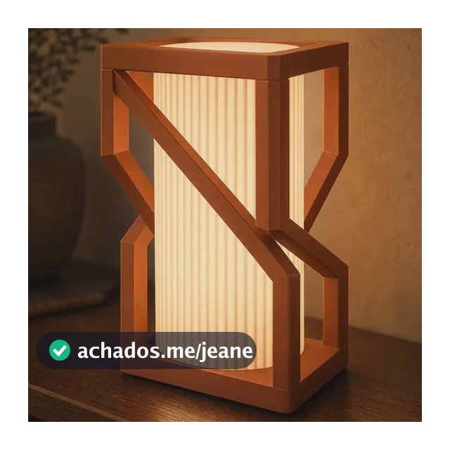 Luminária Prisma Com 3 Cores De Led E Base Geométrica