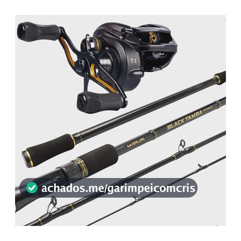 Kit Carrretilha E Vara Maruri Black Tamba Pro 2,40m 80lb Preto
