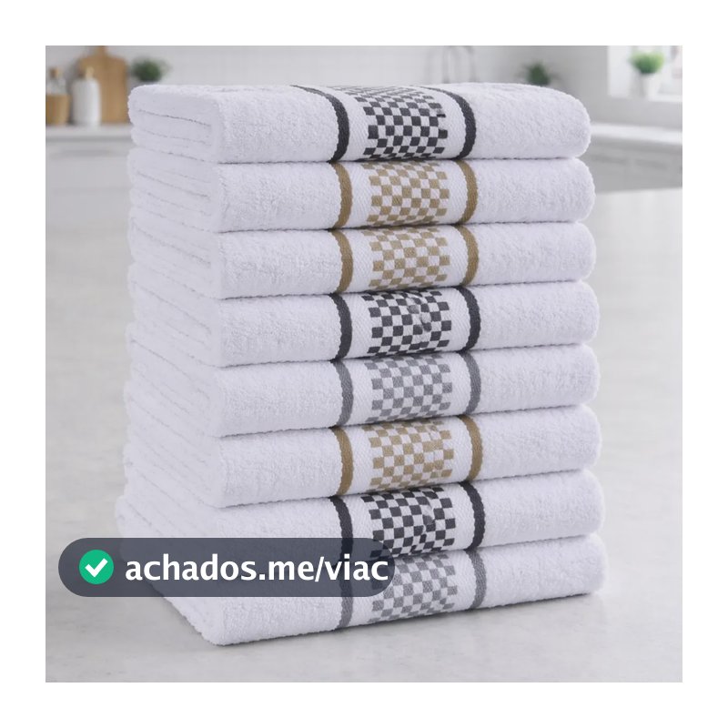 Kit 10 Panos De Prato Felpudo Atoalhado Premium Luxo 40x60 Multicolorido Quadriculado