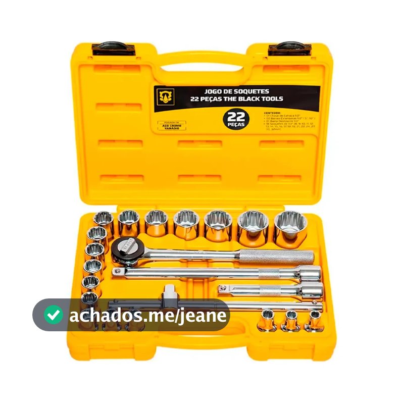 Kit Jogo De Soquetes 1/2 Polegadas Com Maleta Completo Cromado