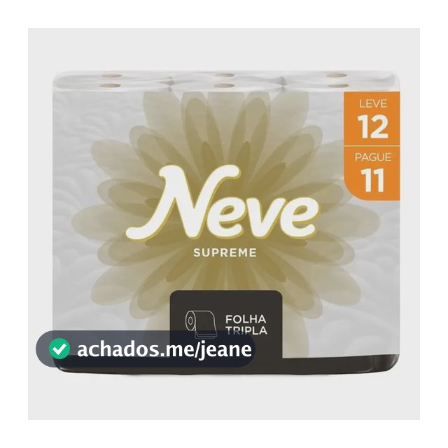 Papel Higiênico Supreme Folha Tripla Com 12 Rolos Neve