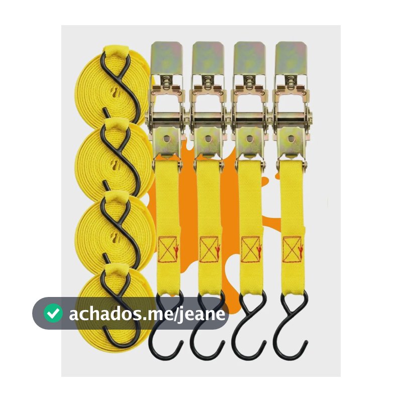 Kit Cinta Catraca Reforçada Para Amarração De Carga Kit 4x Cintas