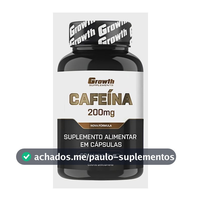 Cafeína 200mg (60 Caps) Termogênico Growth Supplements