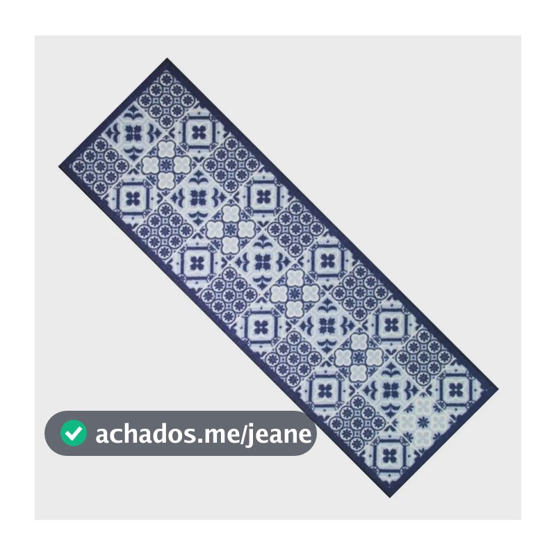 Tapete Passadeira Cozinha Antiderrapante 140x44cm Uzoo Nylon