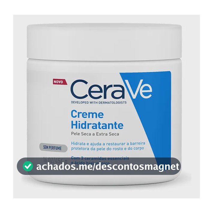 Creme Hidratante Corporal e facial para Pele Seca a Extra Seca Sem Perfume 454g CeraVe