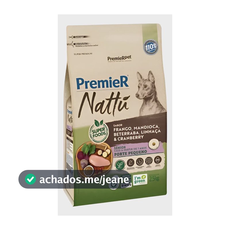 Raçao Premier Nattu Mandioca Sênior 2,5 Kg