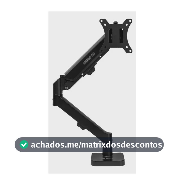 Suporte Articulado Para Monitor 13 a 32 Pistão a Gás Ajustável Zinnia Nimbo 110 Preto