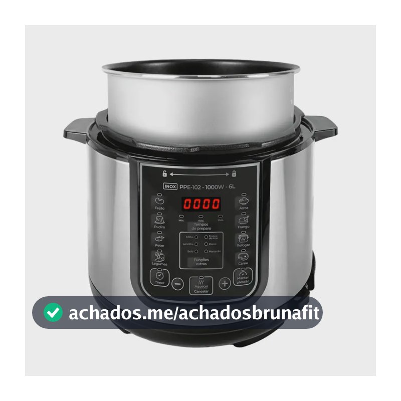 Panela De Pressão Elétrica 6l 1000w Inox Ppe102 - Kian