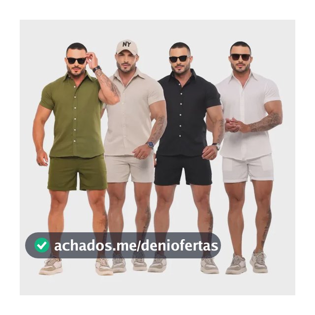 Conjunto Masculino Linho Camisa Shorts Mauricinho Com Bolso