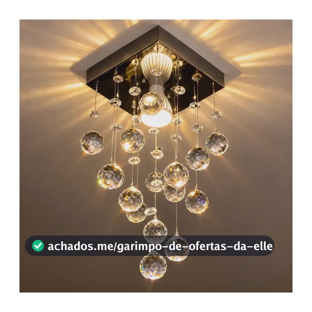 Lustre Cristal Acrílico Quarto Sala Vai Montado  Promoção