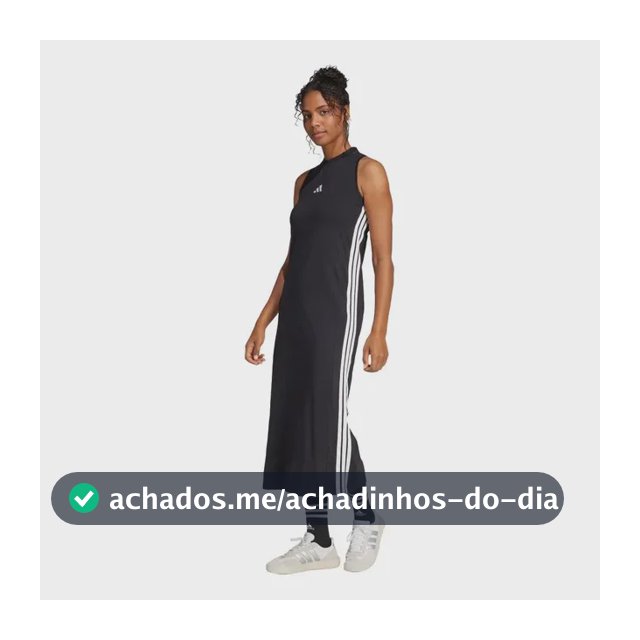 Vestido Costas Nadador Longo Essentials Três Listras adidas