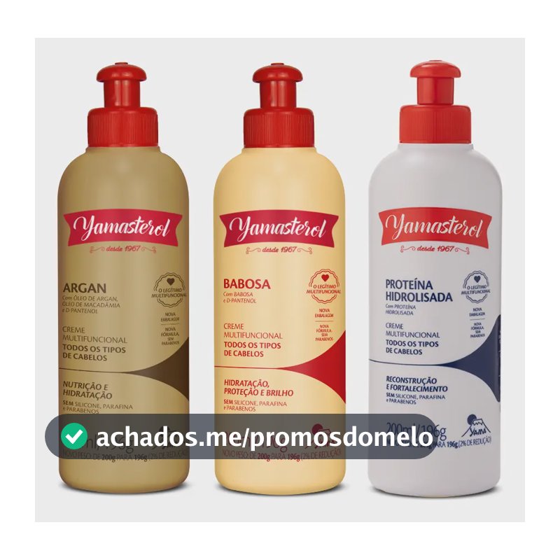 Kit 3 Yamasterol Cronograma Capilar Reparação Intensa Yamá 2
