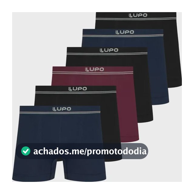 Kit 6 Cuecas Boxer Lupo Sem Costura Box Microfibra Original