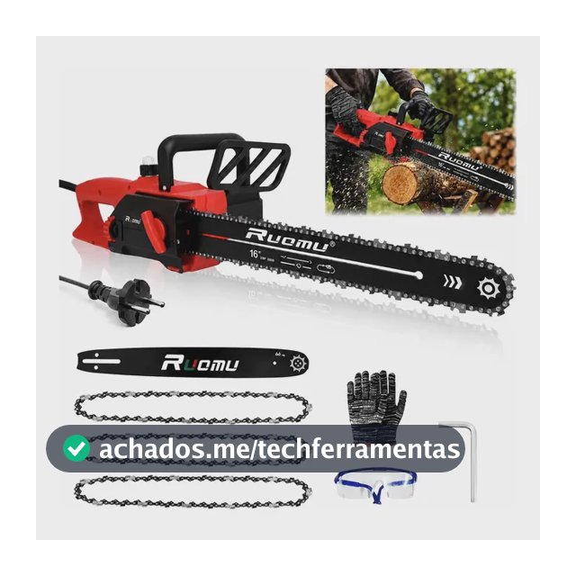 Motosserra Elétrica 3200w Eletrosserra Sabre 16 Pol 40cm Vermelho E Preto 220v 60hz