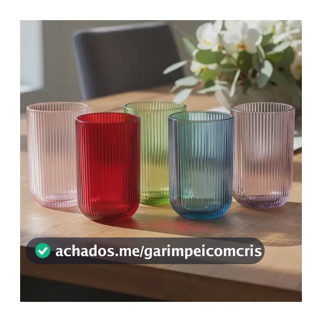Jogo 6 Copos Vidro Colorido Color