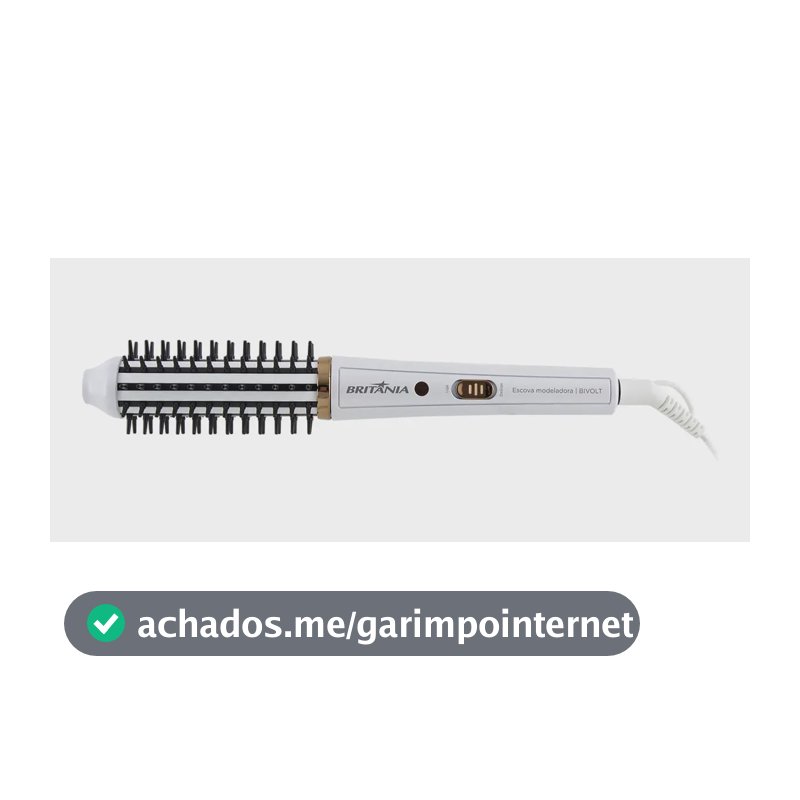 Escova Modeladora Britânia 2 em 1 Branca Antiaderente 60W BEC04 Bivolt