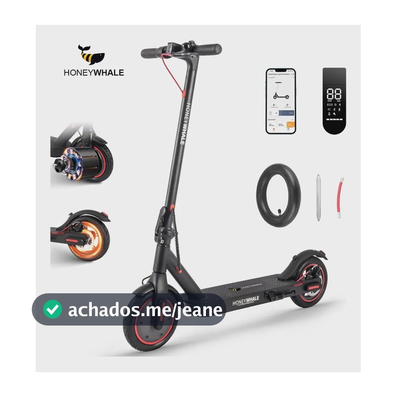 HONEYWHALE M2 Pro Patinete Eletrico Adulto, 500W Scooter Elétrica, Velocidade Máxima de 32 KM/H, 22 KM de Autonomia, Honey Whale com App Bluetooth (36V 7.8AH)
