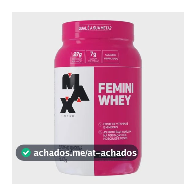 Whey Protein 900g Femini Whey Protein Max Titanium Chocolate Proteína E Colágeno