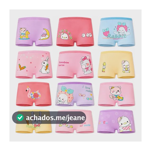 Kit 10 Calcinhas Boxer Algodão Infantil Menina Shortinho