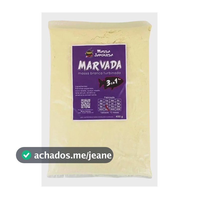Massa Japonesa Marvada 3 Em 1 Massa Branga 400g Para Pesca
