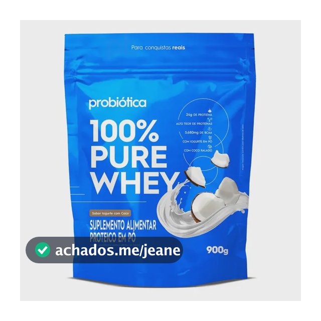 100% Pure Whey Iogurte com Coco Whey Concentrado 900g Probiótica