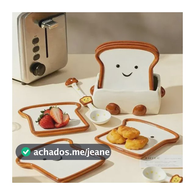 Jprato De Cerâmica Em Forma De Torrada Sorridenteh