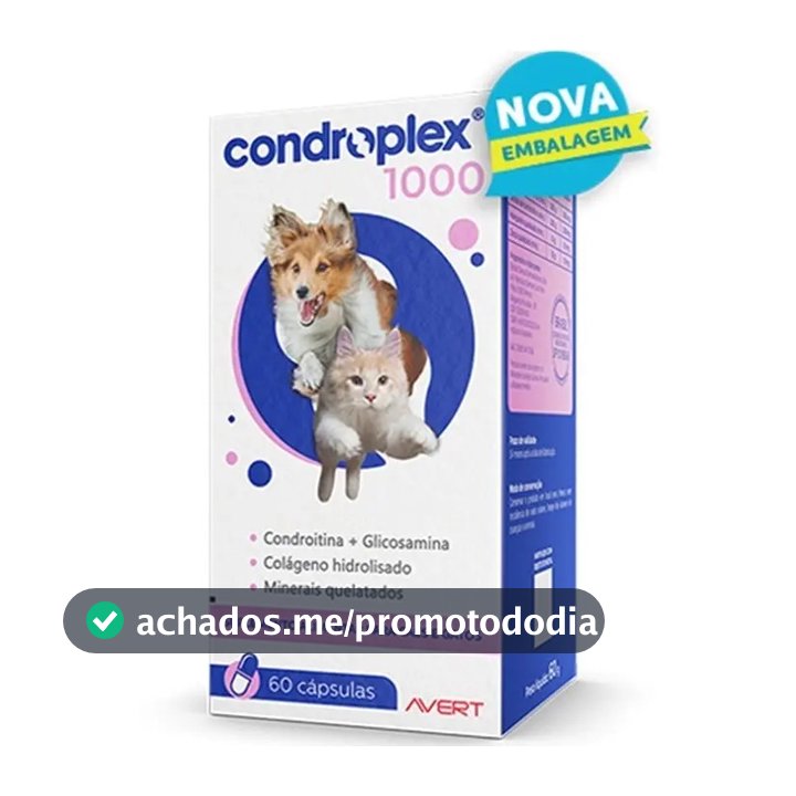 Suplemento Avert Condroplex 1000 Cães e Gatos 60 Cápsulas