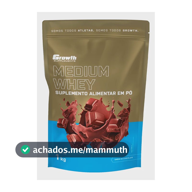 Whey Protein Medium 1kg Growth Supplementos - Chocolate