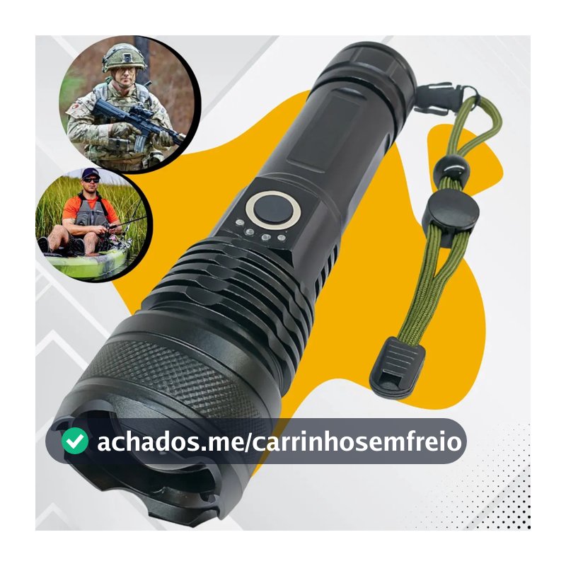 Lanterna Mais Forte Do Mundo Recarregável Tática Potente T9 - Apfer