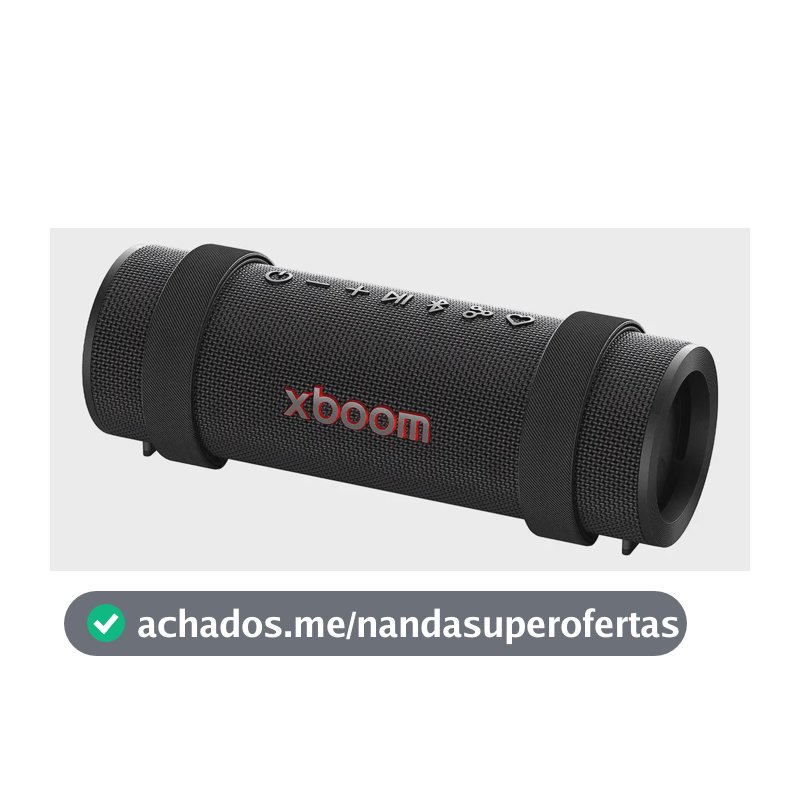 Caixa de Som LG XBOOM Grab, Bateria recarregável, IP67, até 20h de reprodução, luzes multicolor e resistência militar