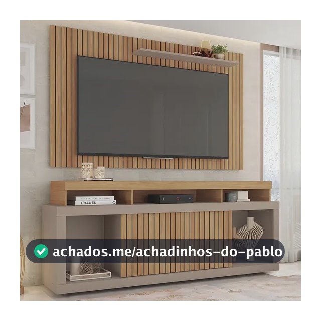 Rack Com Painel Tv Até 65 Polegadas Marrom Life Caemmun
